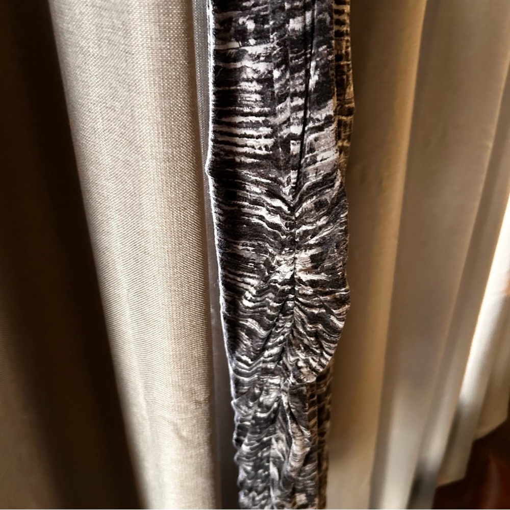 Black and White Ruched Dress
